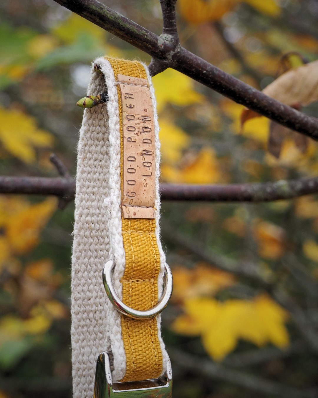 Handmade Mellow Yellow Hemp Dog Collar