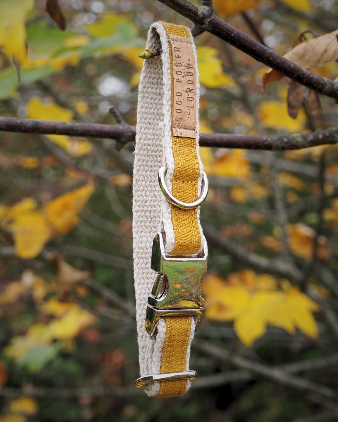 Handmade Mellow Yellow Hemp Dog Collar
