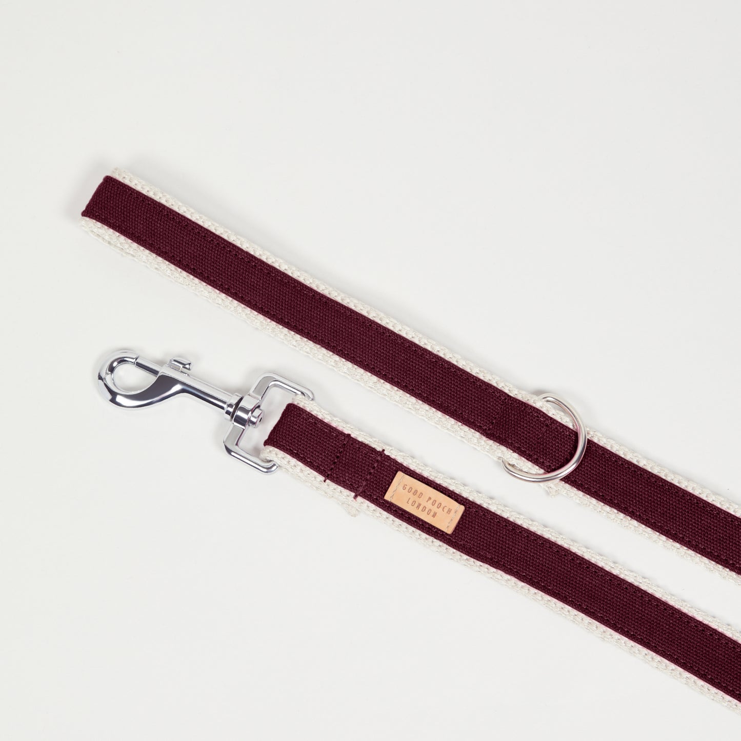 Handmade Berry Burgundy Hemp Dog Collar, Harness & Lead Set