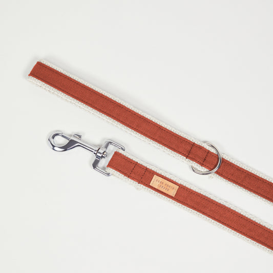 Handmade Burnt Orange Hemp Dog Lead
