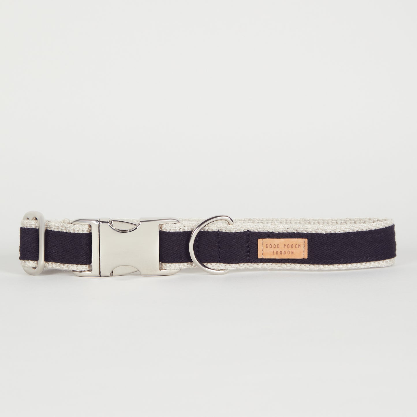 Handmade Hemp Black Denim Dog Collar