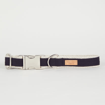 Handmade Hemp Black Denim Dog Collar