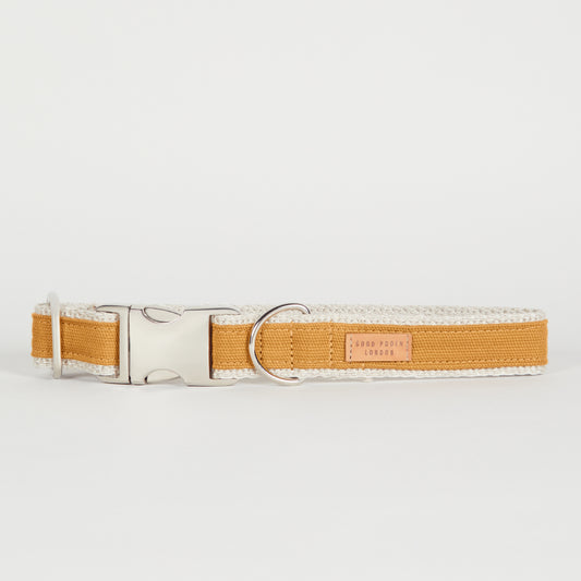 Handmade Mellow Yellow Hemp Dog Collar
