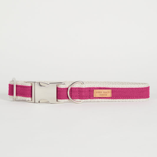 Handmade Pretty In Pink Hemp Dog Collar