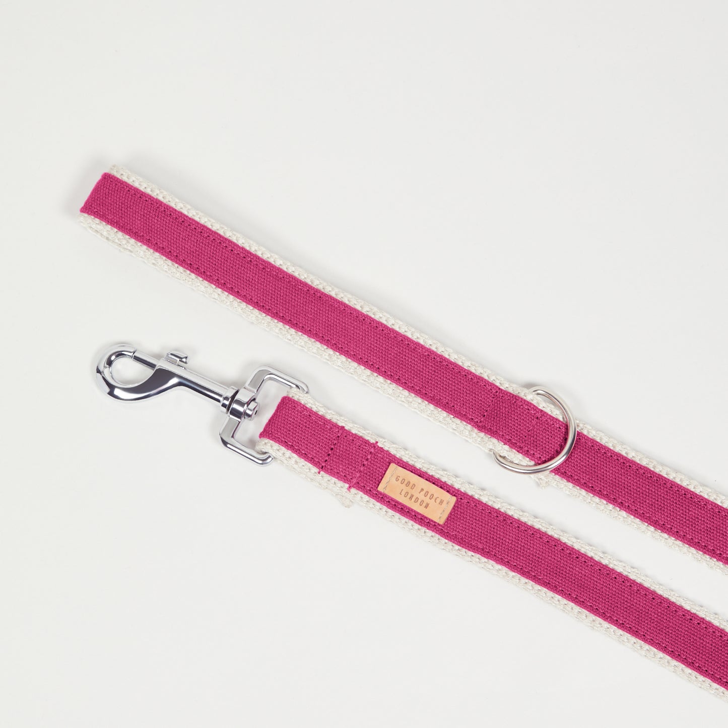 Handmade Pretty In Pink Hemp Dog Collar, Harness & Lead Set