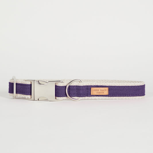 Handmade Purple Grape Hemp Dog Collar