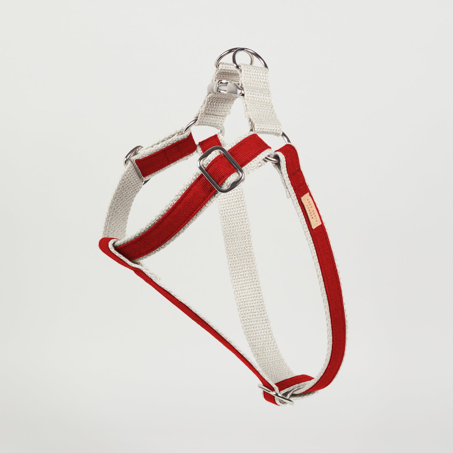 Handmade Ruby Red Hemp Dog Collar, Harness & Lead Set