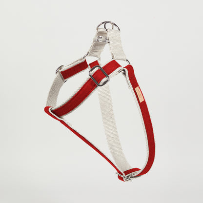 Handmade Ruby Red Hemp Dog Collar, Harness & Lead Set