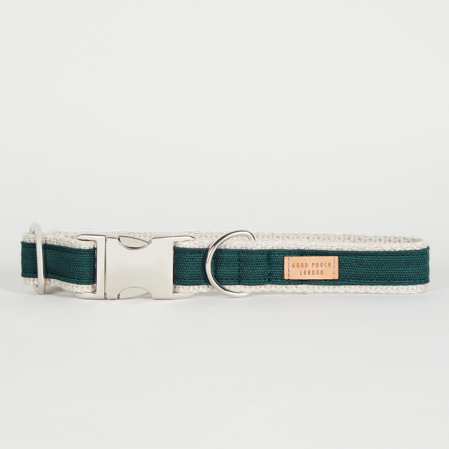 Handmade Teal Green Hemp Dog Collar