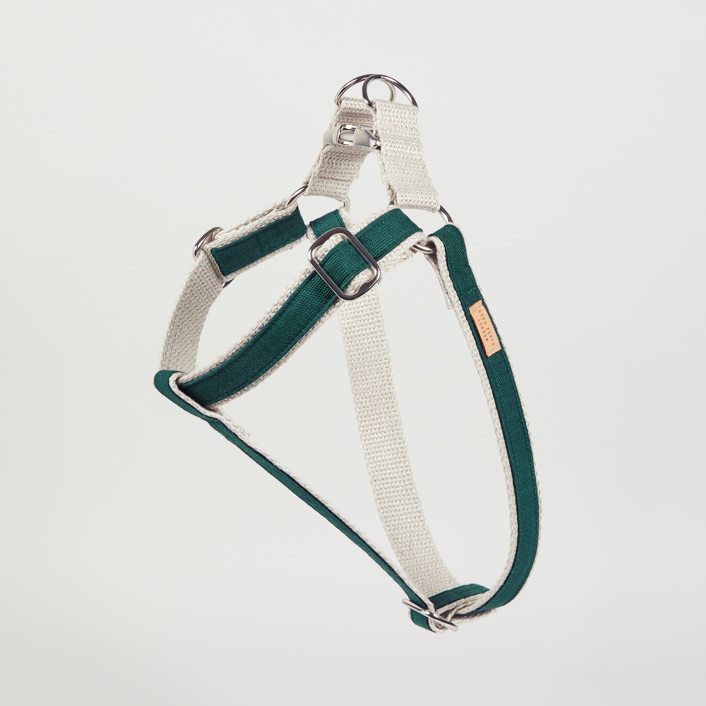Handmade Teal Green Hemp Dog Collar, Harness & Lead Set