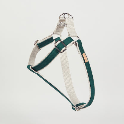 Handmade Teal Green Hemp Dog Collar, Harness & Lead Set