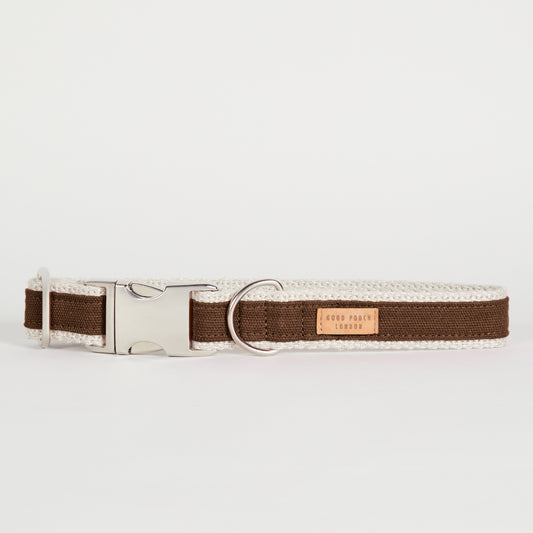 Handmade Tobacco Tan Hemp Dog Collar