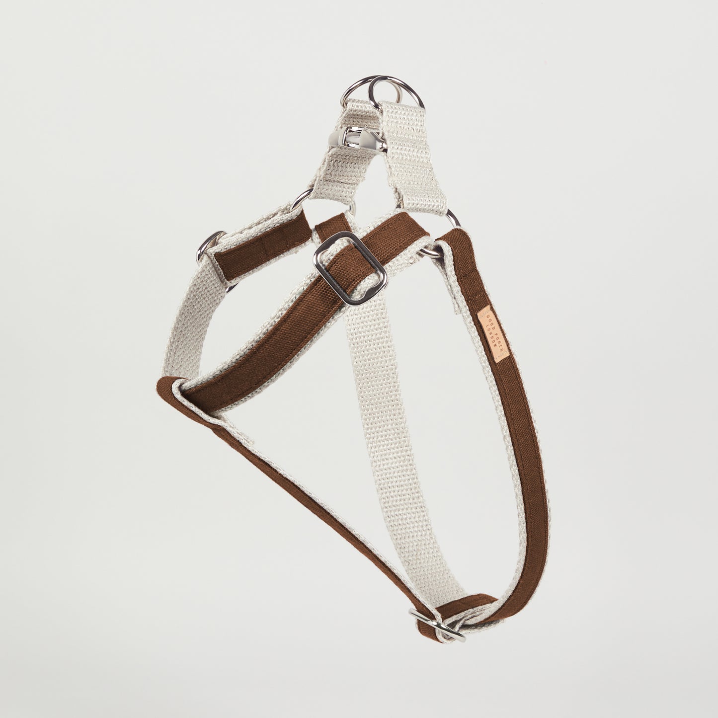 Handmade Tobacco Tan Hemp Dog Collar, Harness & Lead Set
