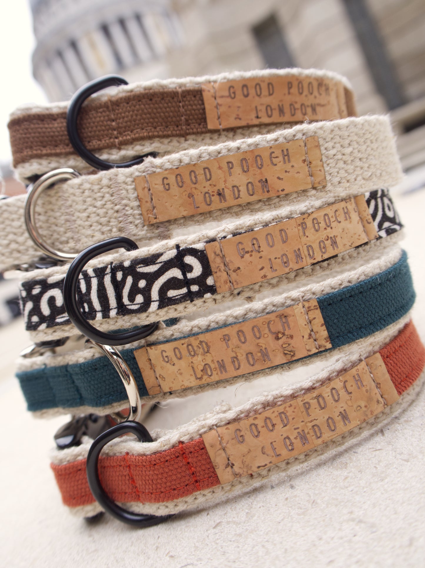 Handmade Tobacco Tan Hemp Dog Collar