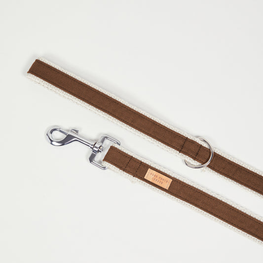 Handmade Tobacco Tan Hemp Dog Lead
