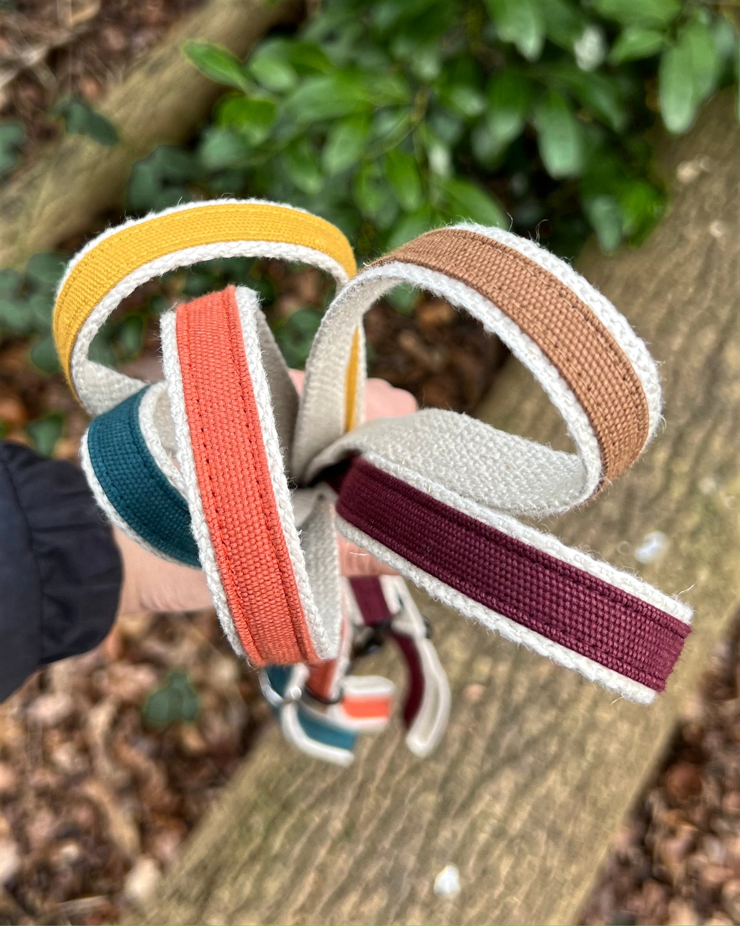 Handmade Tobacco Tan Hemp Dog Lead