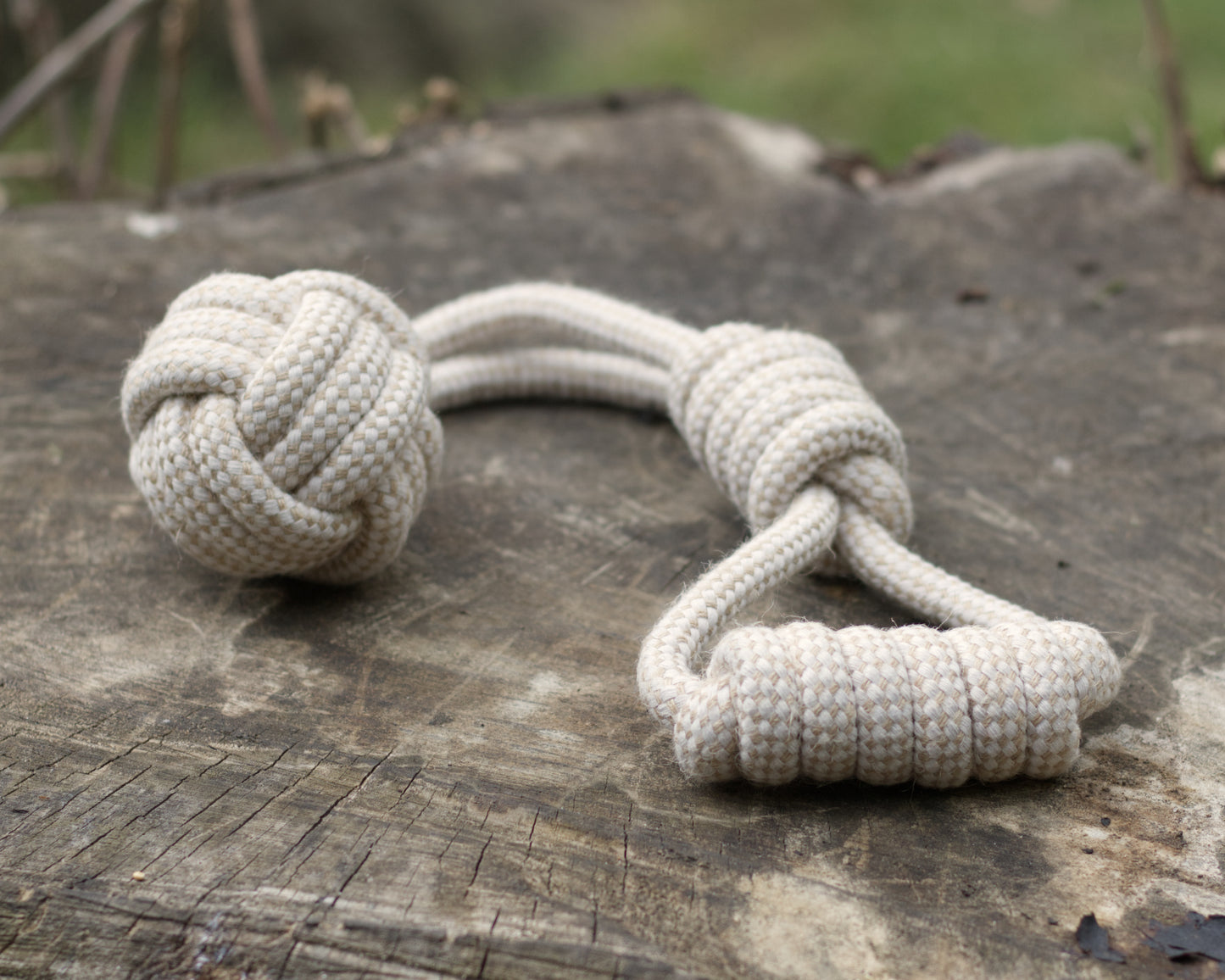 Large Dog Hemp Rope Ball Tug Toy