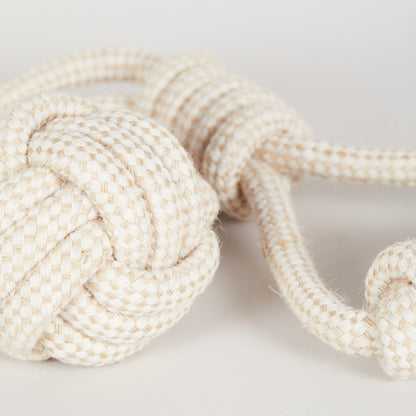Large Dog Hemp Rope Ball Tug Toy